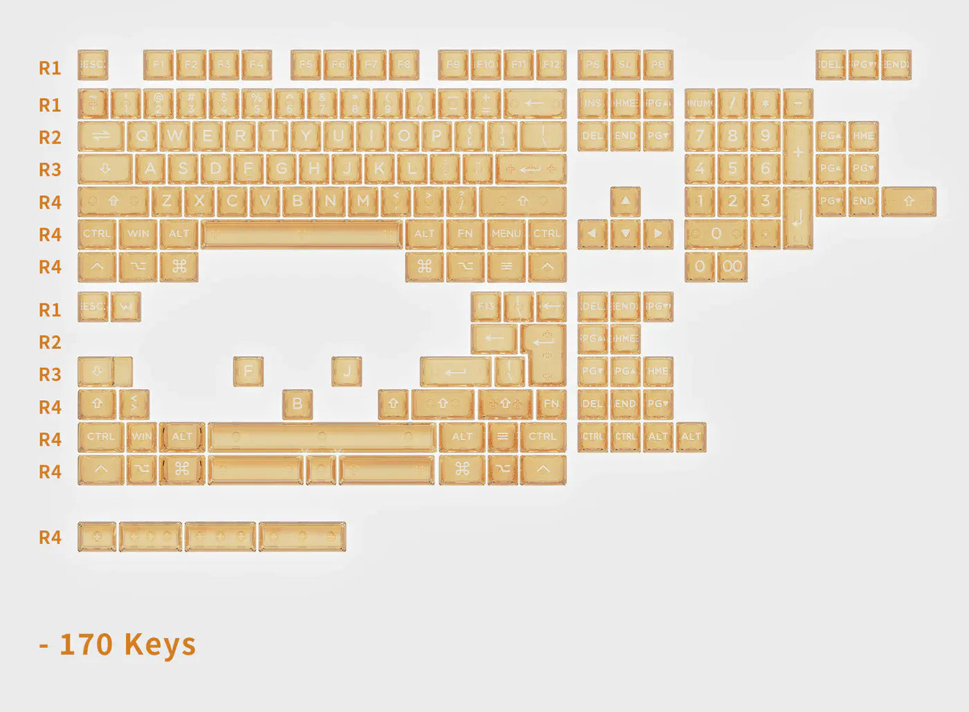 WS Amber Keycaps - Kiss of The Sun