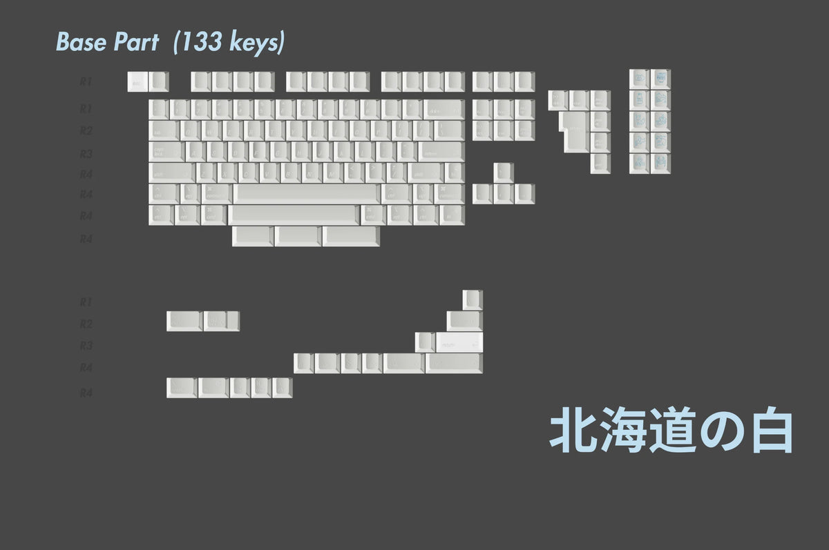 LeleLab Hokkaido White Keycap Set