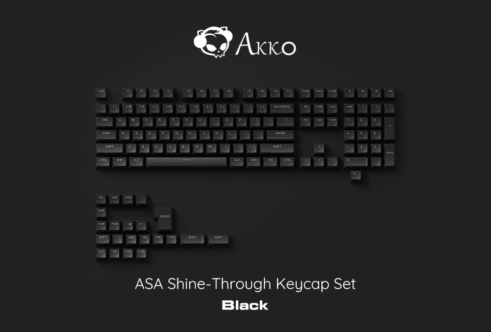 新品 AKKO Shine-Through キーキャップセット ブラック