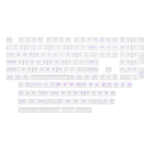 Akko Clear Transparent Keycap Sets (Full Transparent) Purple Characters