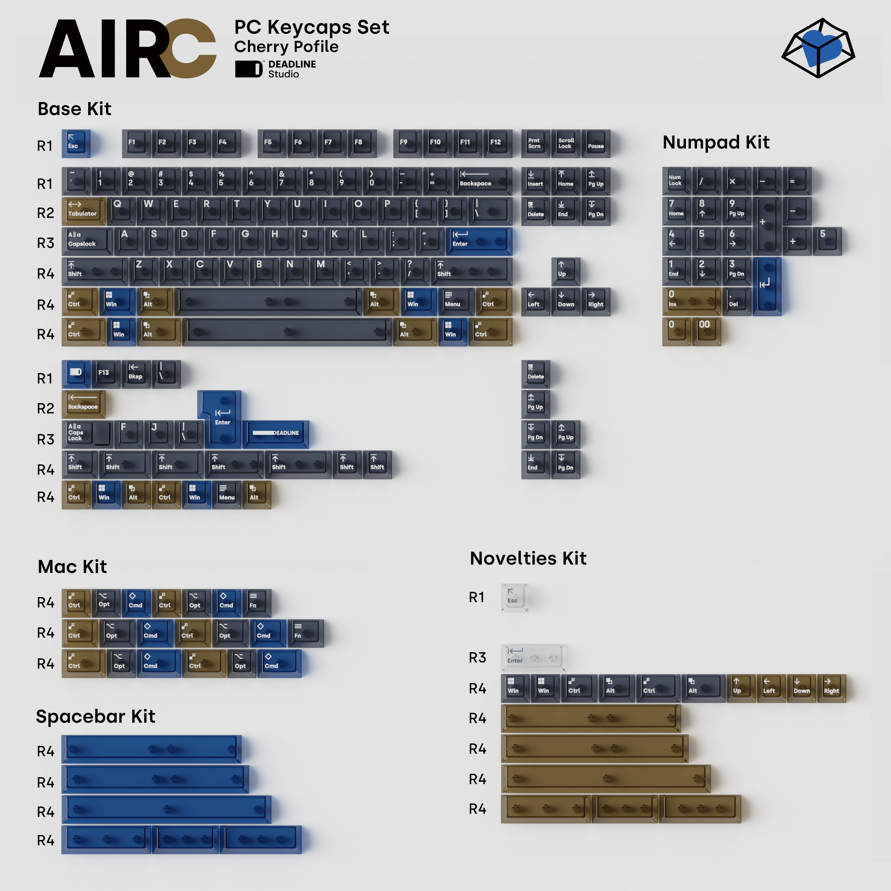 AIR series transparent PC keycaps - AirC