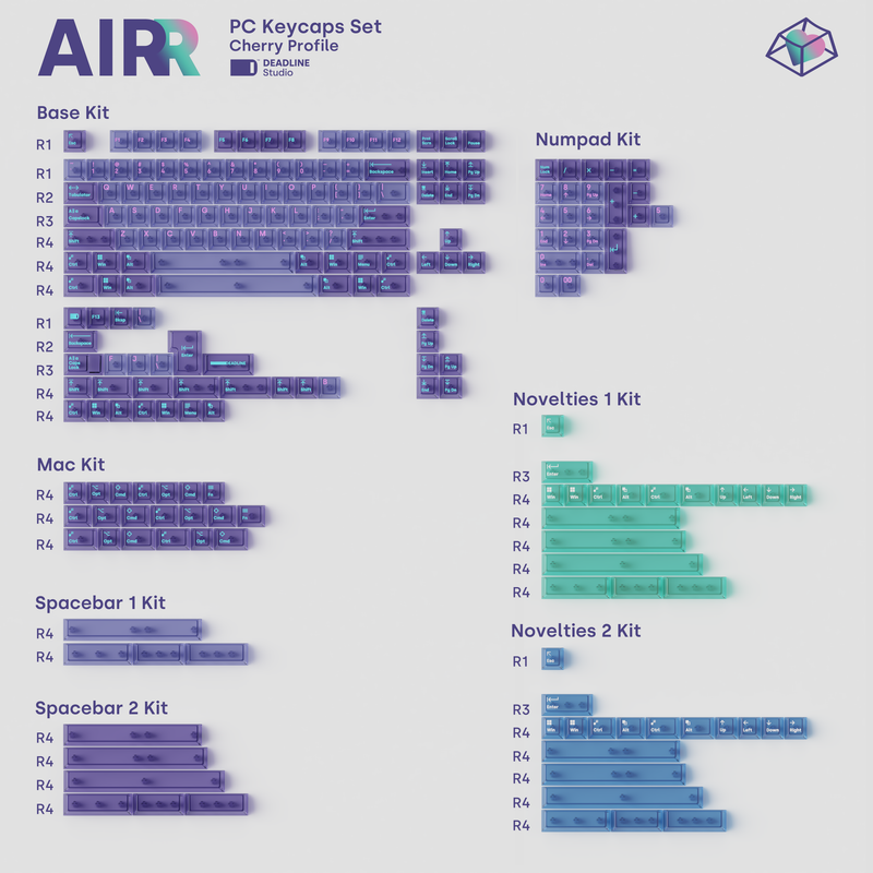 [Pre-order] AIR series transparent PC keycaps - AirR