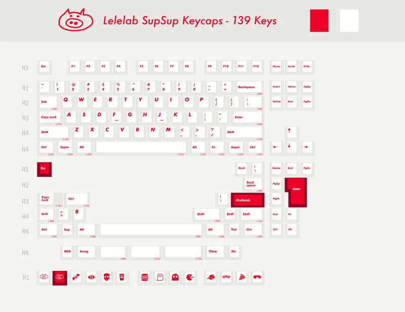 LeleLab Supsup SuperX White Keycap