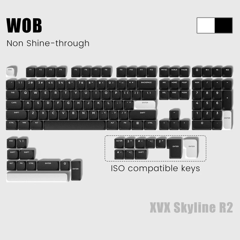 XVX Skyline R2 - Low Profile PBT Double-shot Keycap - WOB