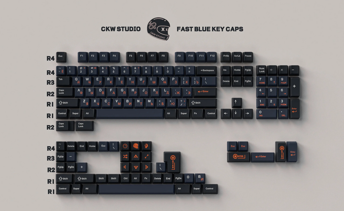 GB] Fast Blue Cherry PBT Keycap Set