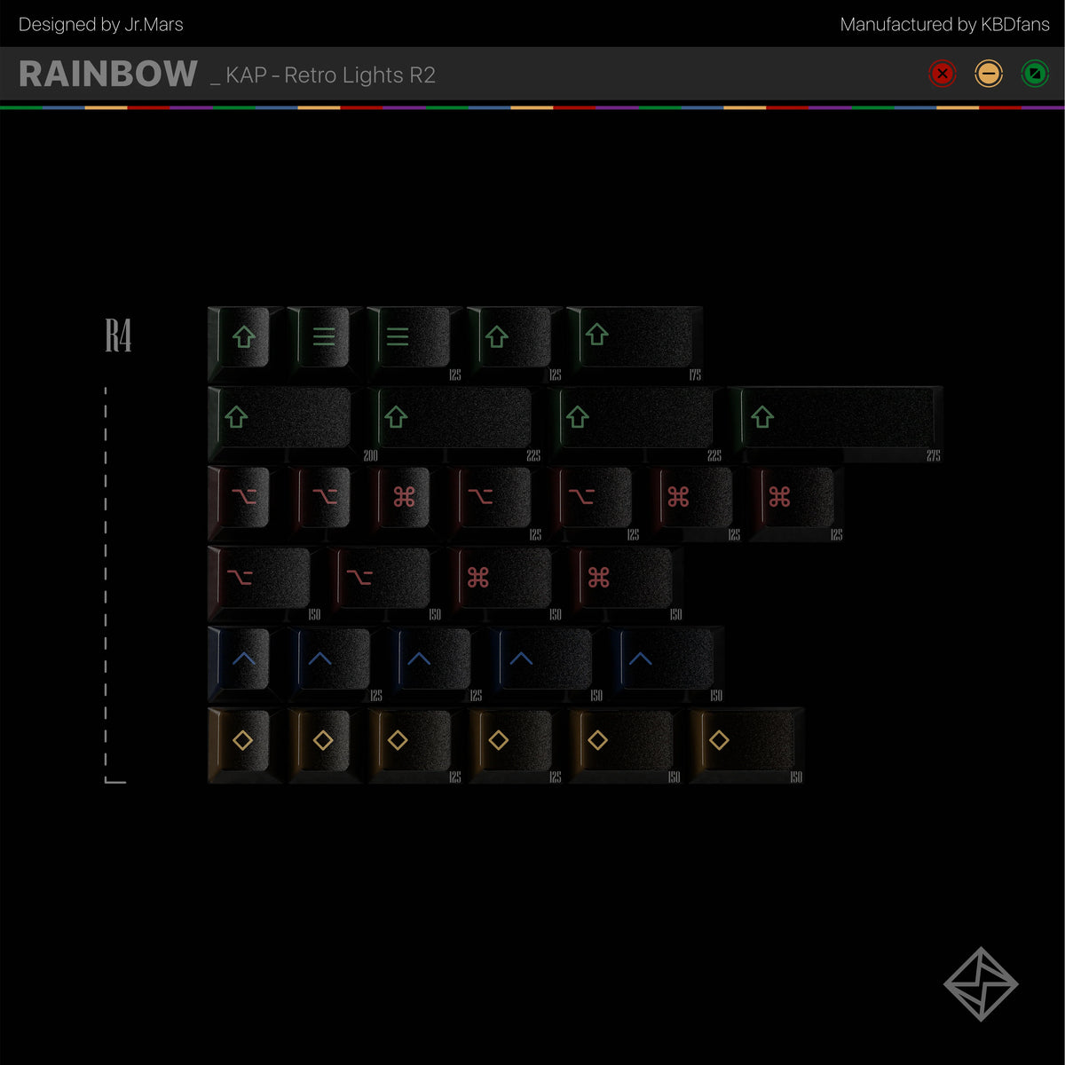 PBTfans Retro Dark Lights R2 PBTfans Retro Dark Lights R2