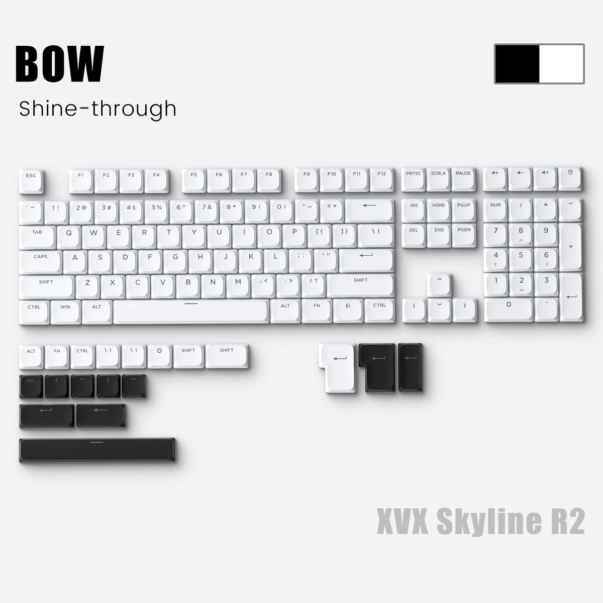 Skyline R2 Low Profile PBT Double-shot Keycap