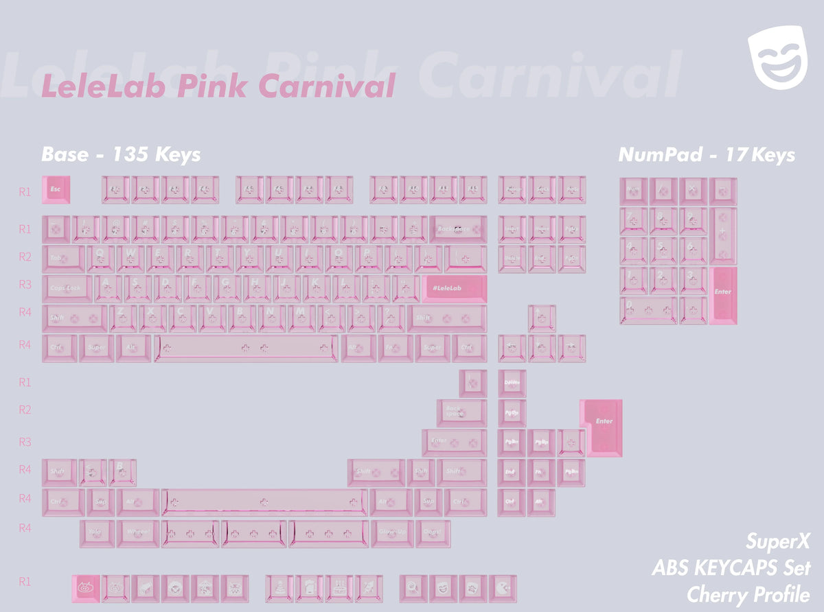 LeleLab Pink Carnival Base+Numpad - 152keys