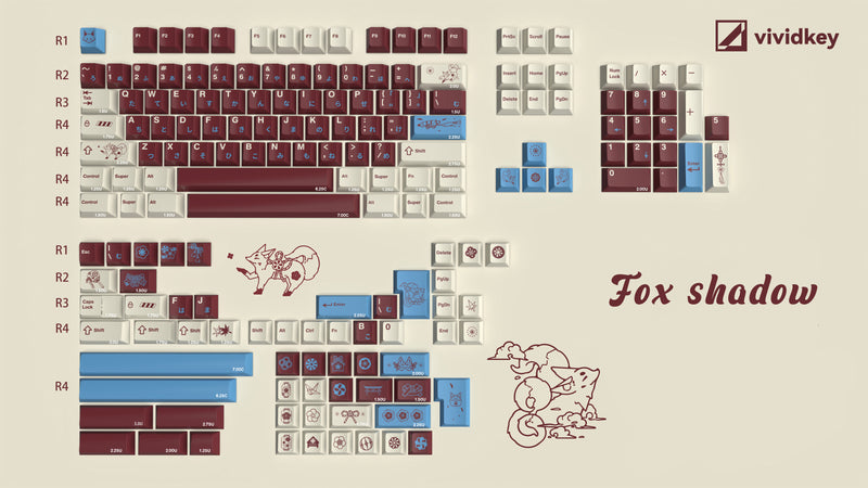 Vividkeycaps Fox Shadow Keycaps
