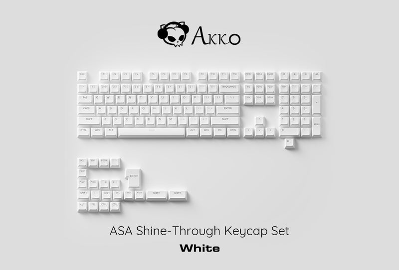 Akko ASA Shine-through Keycap Set White