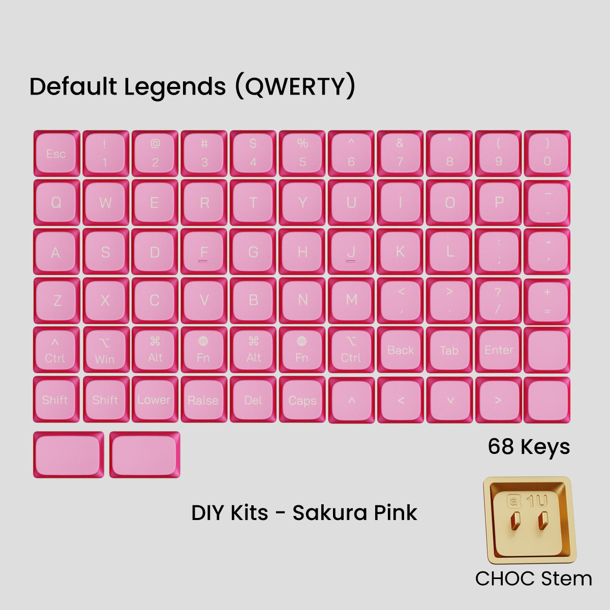 GB] Awekeys Air Low-Profile Metal Keycaps - For Choc Switch