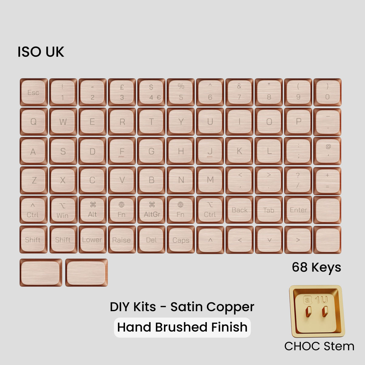 [GB] Awekeys Air Low-Profile Metal Keycaps - For Choc Switch