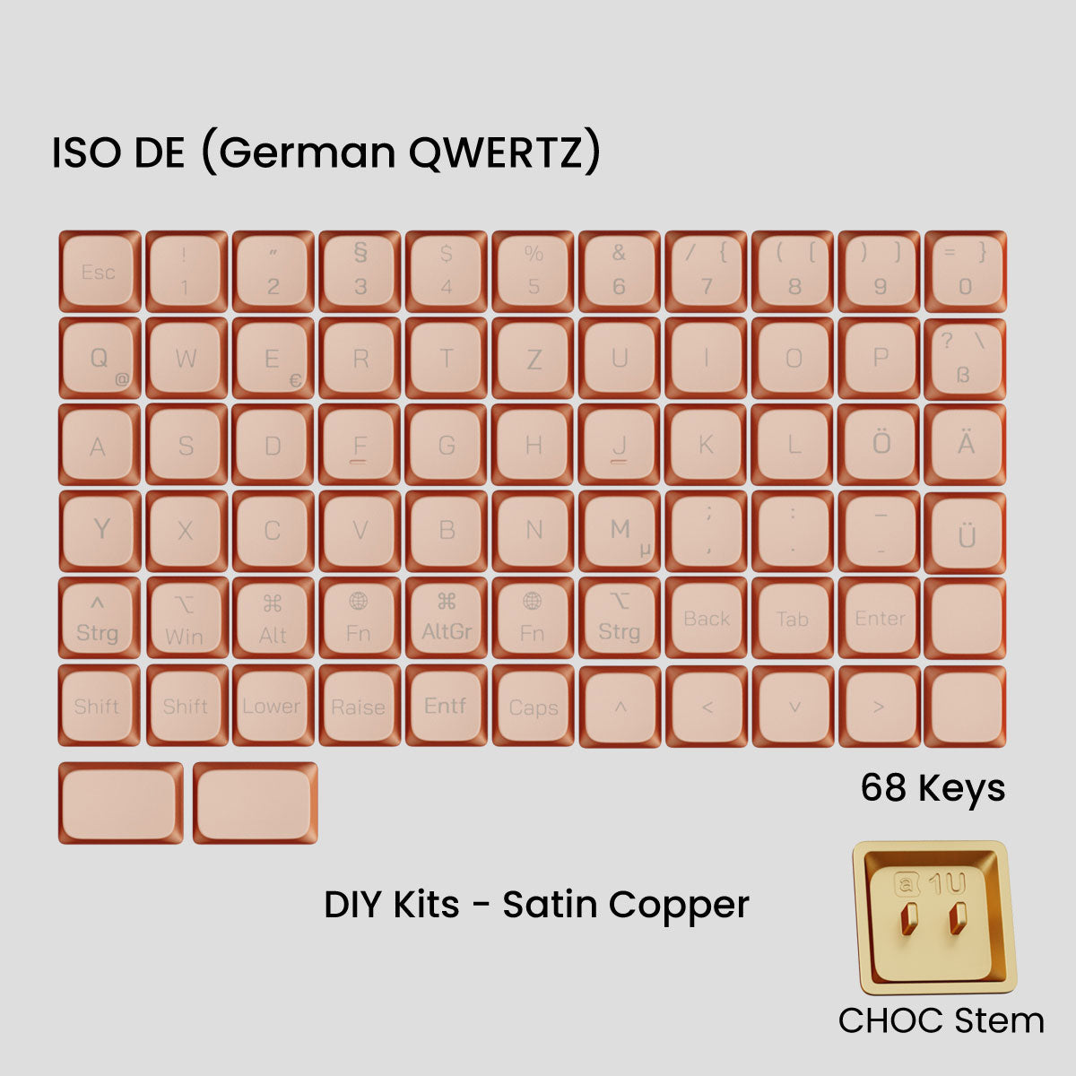 GB] Awekeys Air Low-Profile Metal Keycaps - For Choc Switch