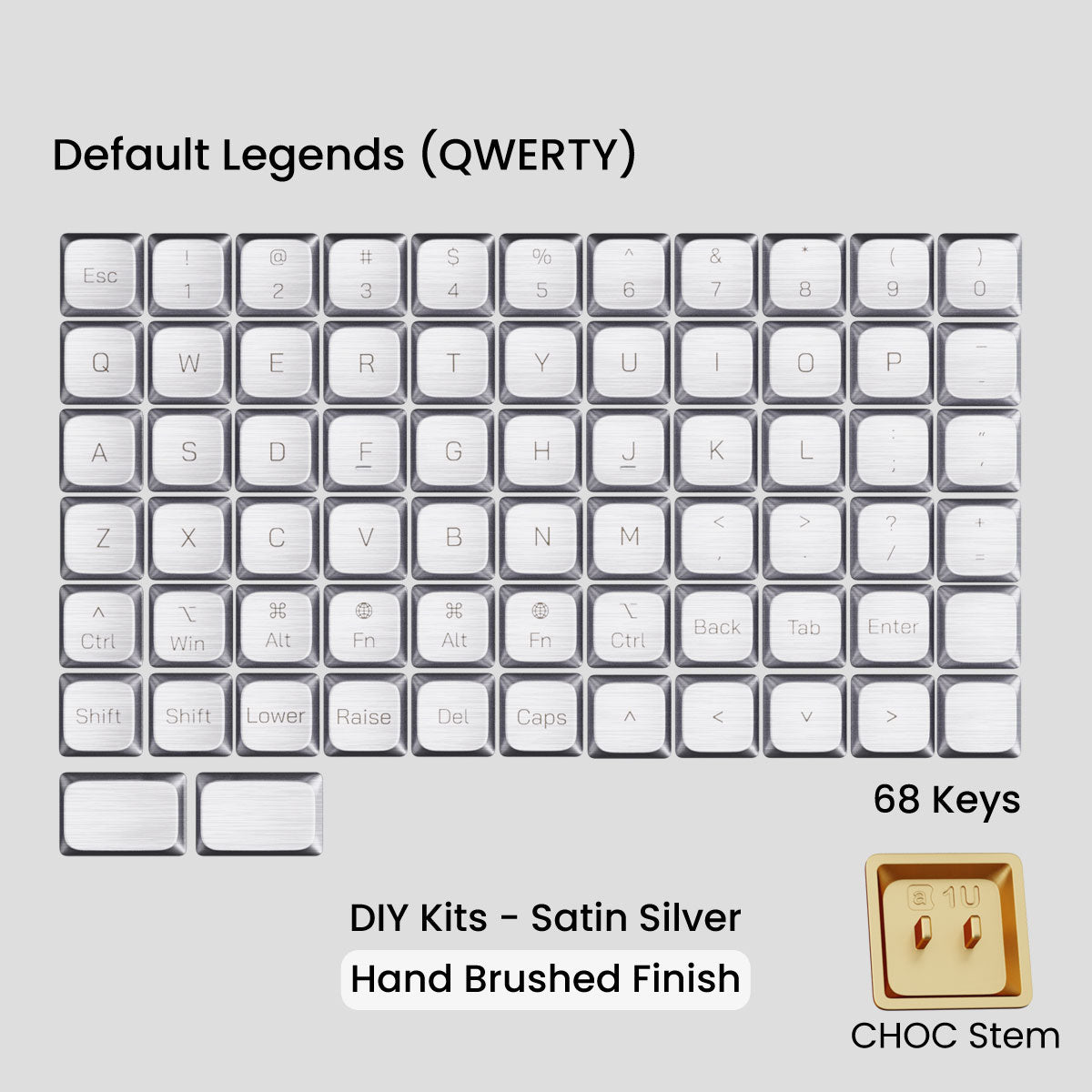 [GB] Awekeys Air Low-Profile Metal Keycaps - For Choc Switch