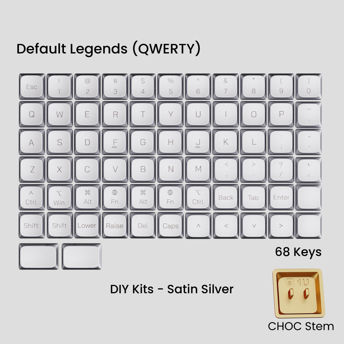 [GB] Awekeys Air Low-Profile Metal Keycaps - For Choc Switch