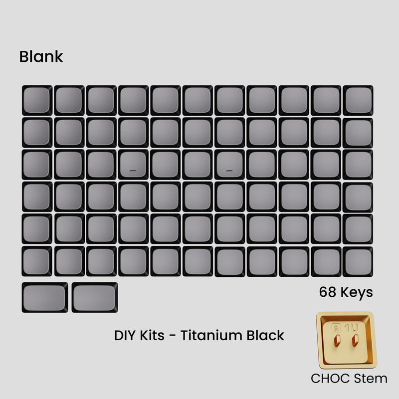 キーボード Awekeys Air Titanium Black(Hand Brushed) GB] Awekeys Air Low-Profile Metal Keycaps - For Choc Switch
