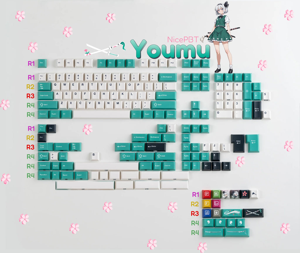GB] CK x 東方Project NicePBT 魂魄妖夢 キーキャップセット
