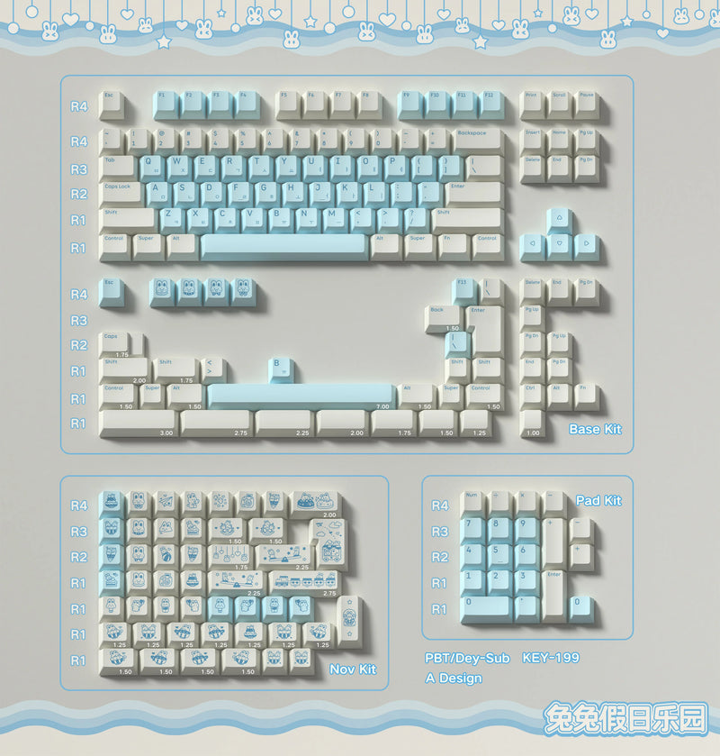 Rabbit Holiday Park keycaps