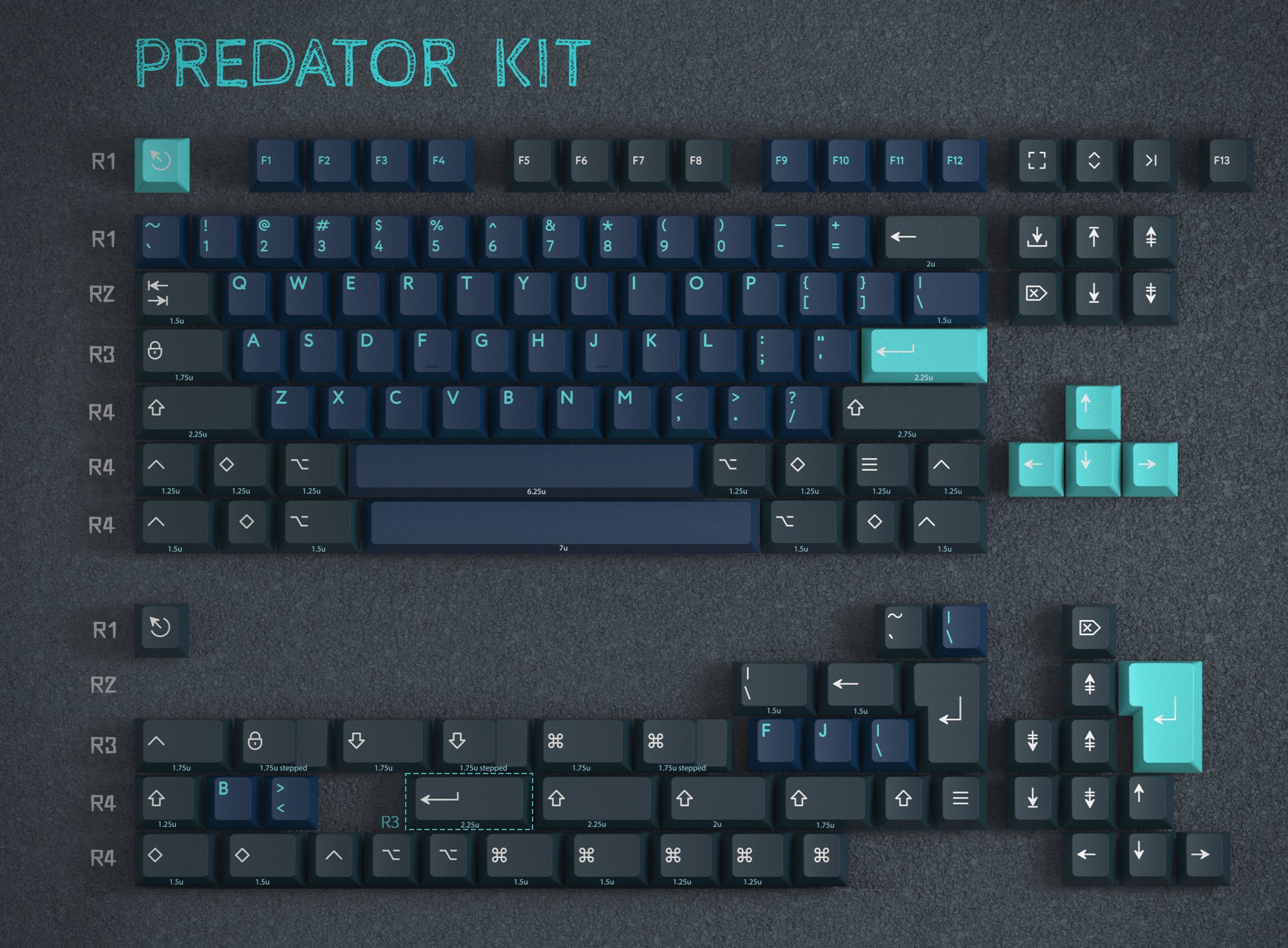 【新品】深海とサメのキーキャップセット（Deep Sea Predator） GB] PBTfans™ Doubleshot/Tripleshot Deep Sea Predator