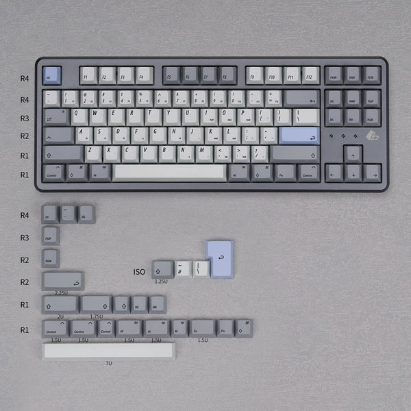 Cherry Profile PBT Blue&gray Dye-subbed Keycaps Set