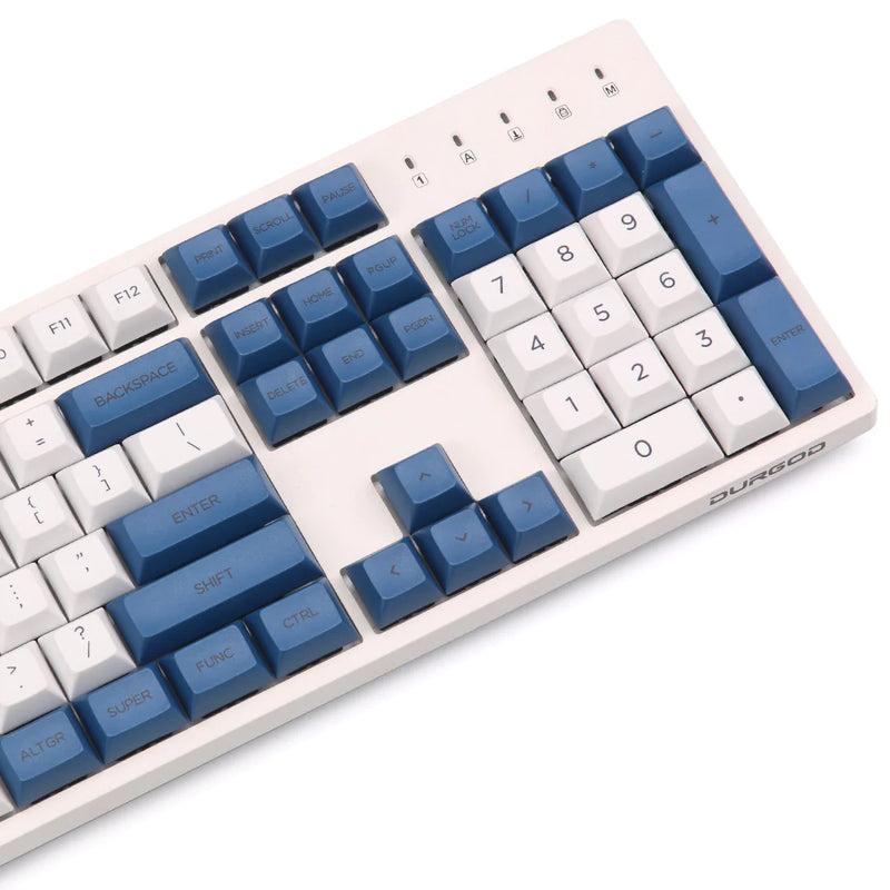 DSA PBT Blue and White keycaps set 145 keys
