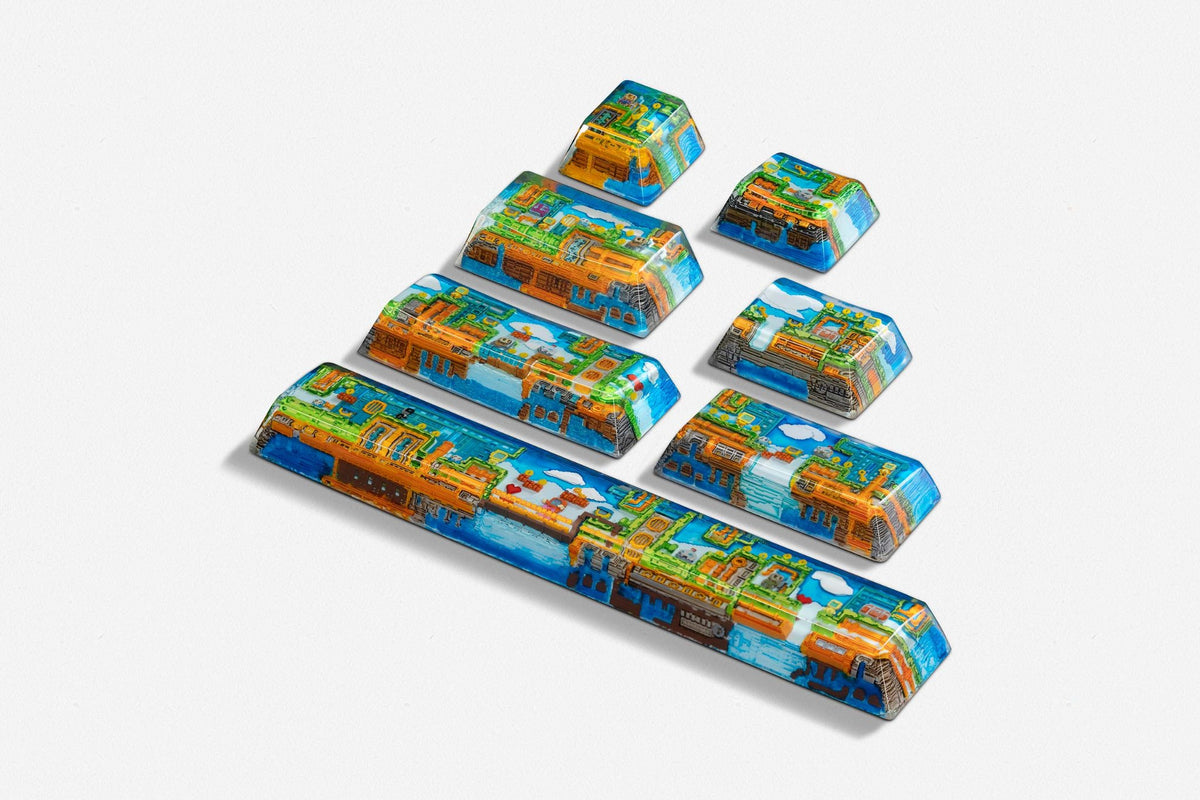 [GB] 8-bit series II: Pipeline Bots artisan keycaps