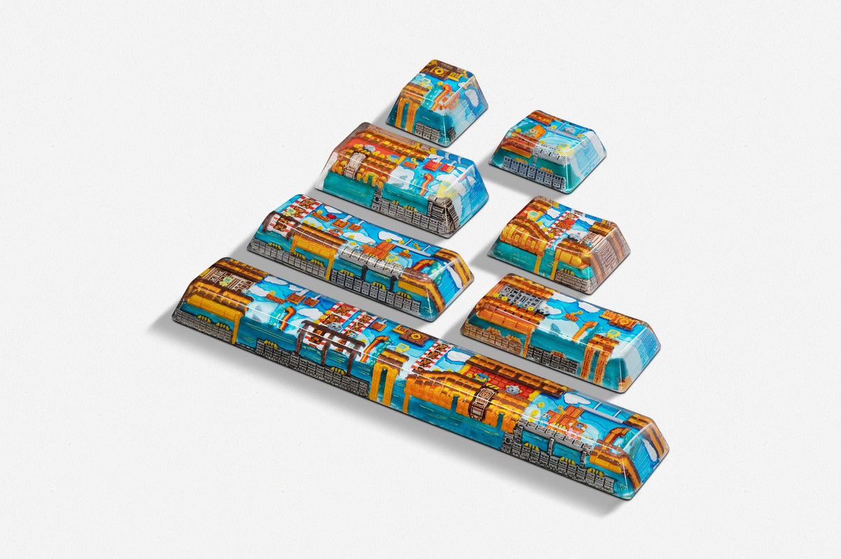 [GB] 8-bit series II: Pipeline Bots artisan keycaps