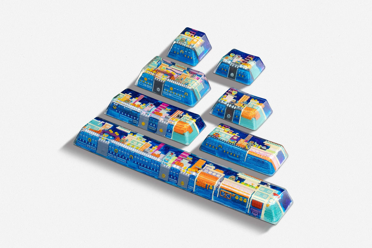 [GB] 8-bit series II: Pipeline Bots artisan keycaps