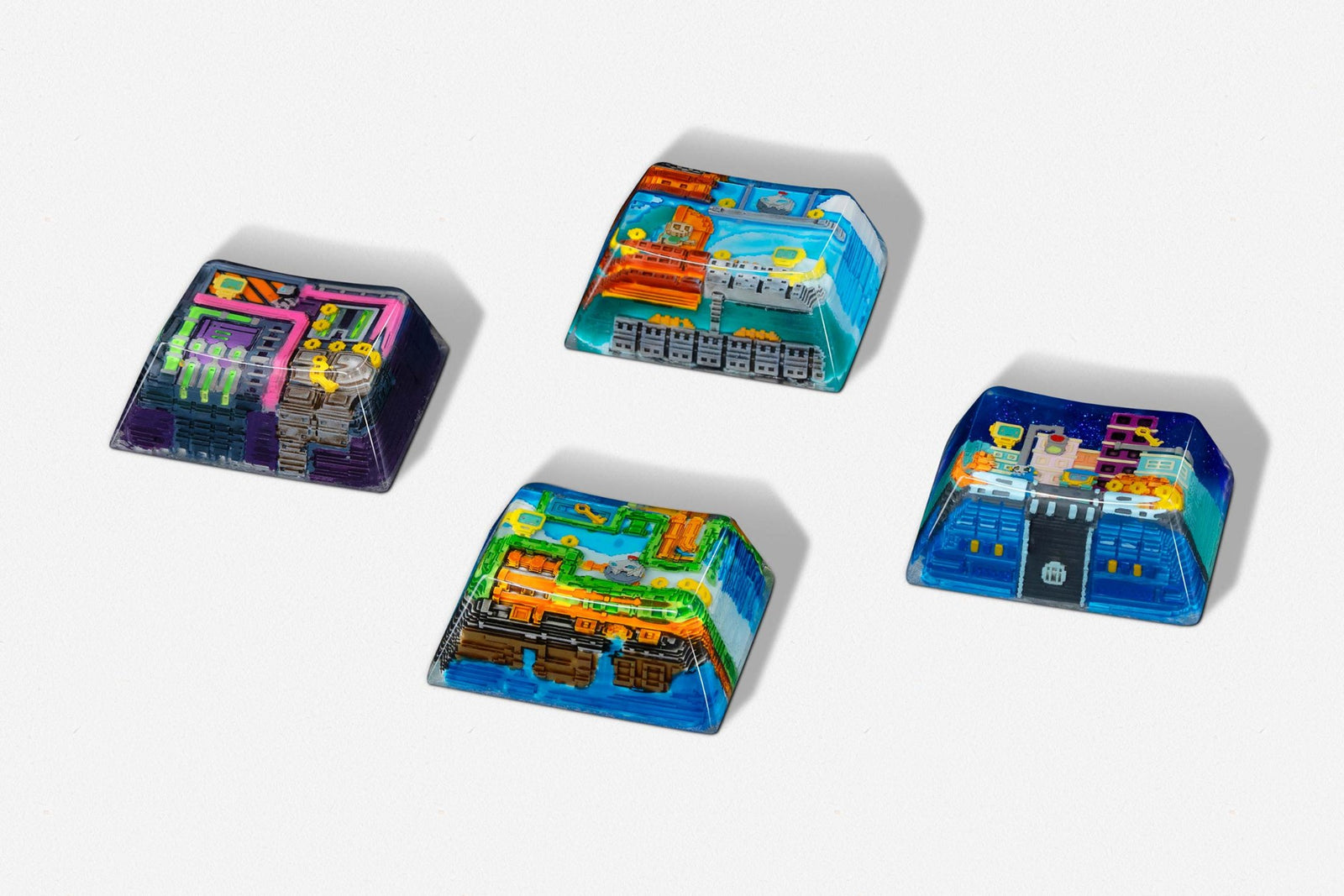 [GB] 8-bit series II: Pipeline Bots artisan keycaps