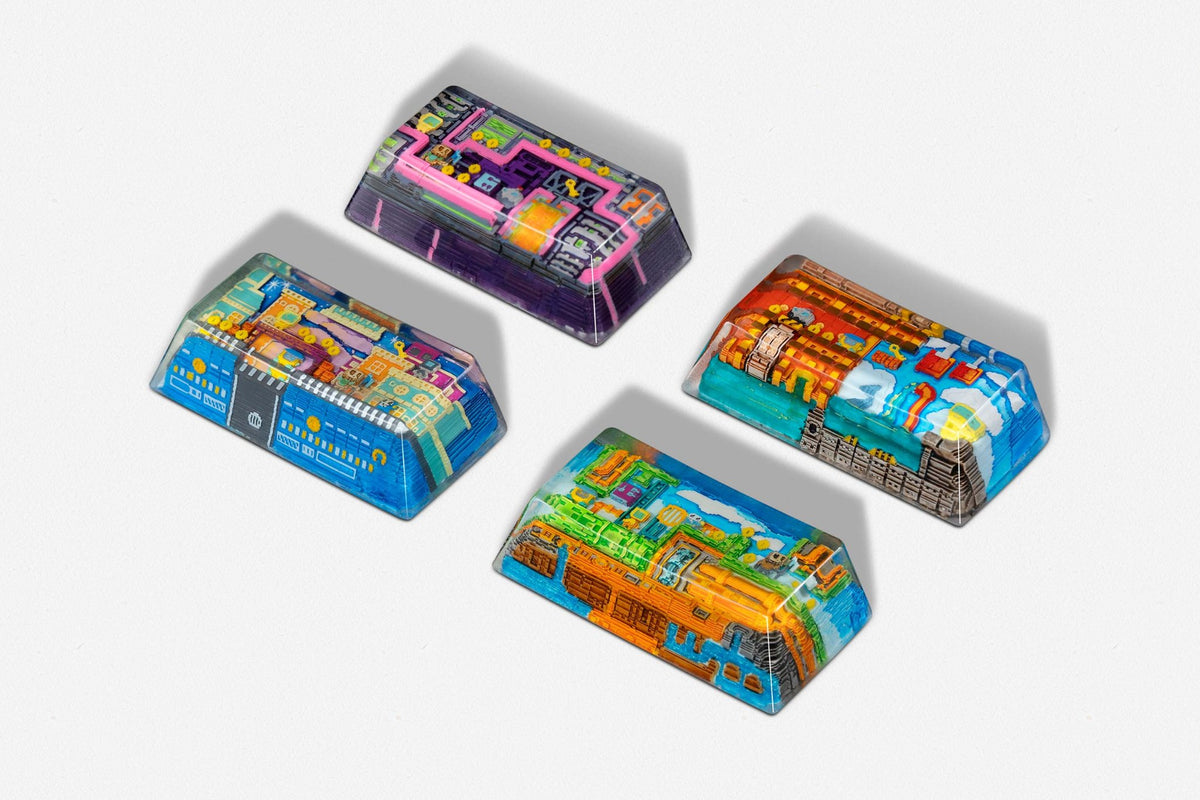 [GB] 8-bit series II: Pipeline Bots artisan keycaps