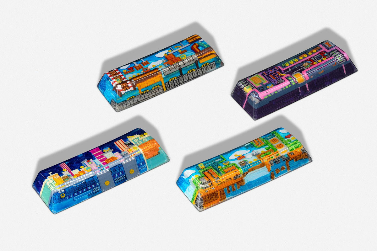[GB] 8-bit series II: Pipeline Bots artisan keycaps