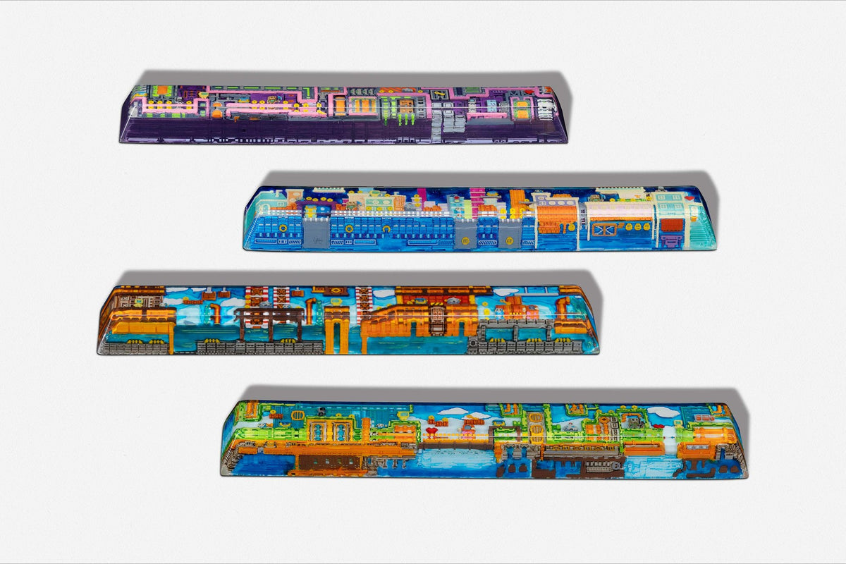 [GB] 8-bit series II: Pipeline Bots artisan keycaps