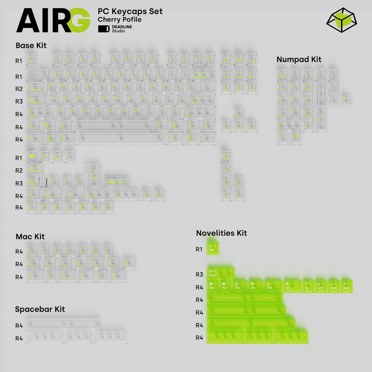 GB] AIR series transparent PC keycaps