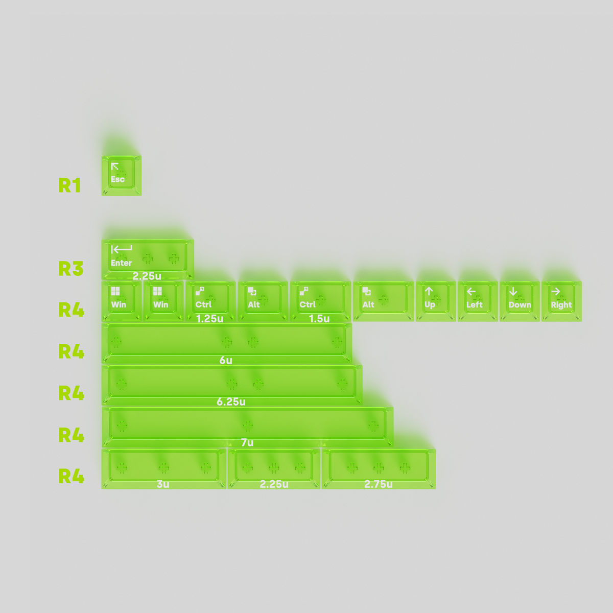 GB] AIR series transparent PC keycaps