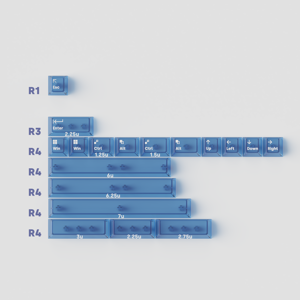 Pre-order] AIR series transparent PC keycaps - AirR