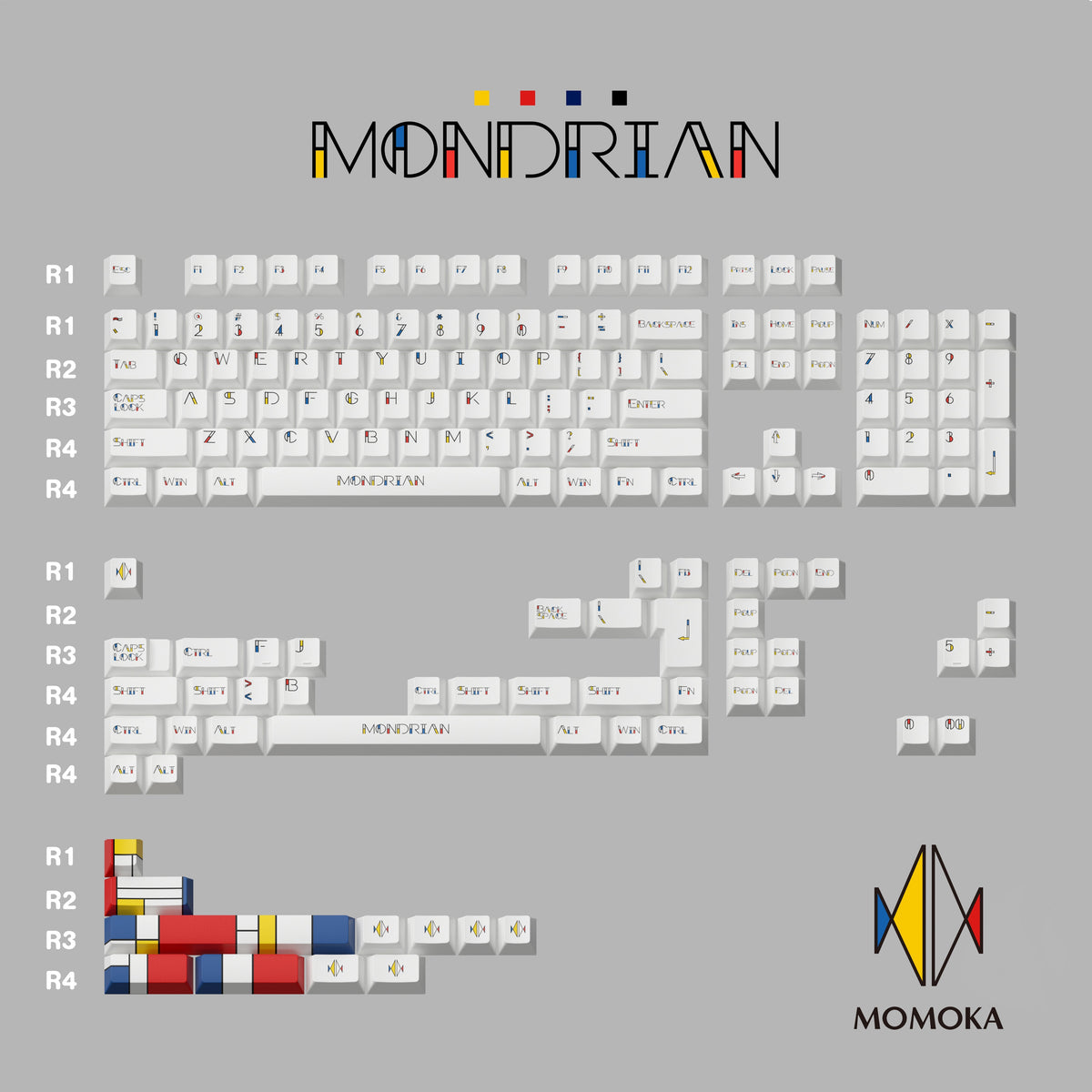 [GB] MOMOKA Mondrian Keycap Set
